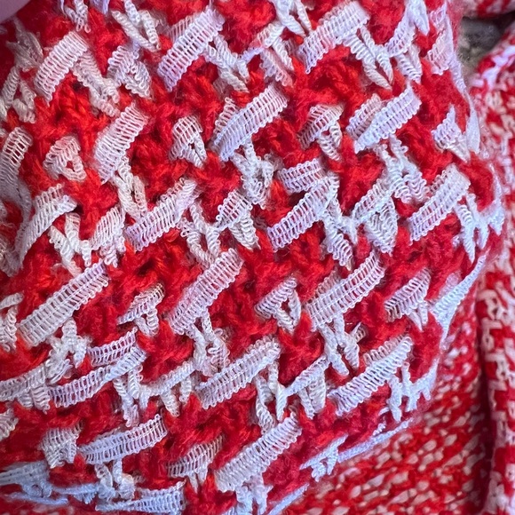 S Womens Romeo + Juliet Couture Pullover Sweater Top Long Sleeve Red White Small - Picture 6 of 9